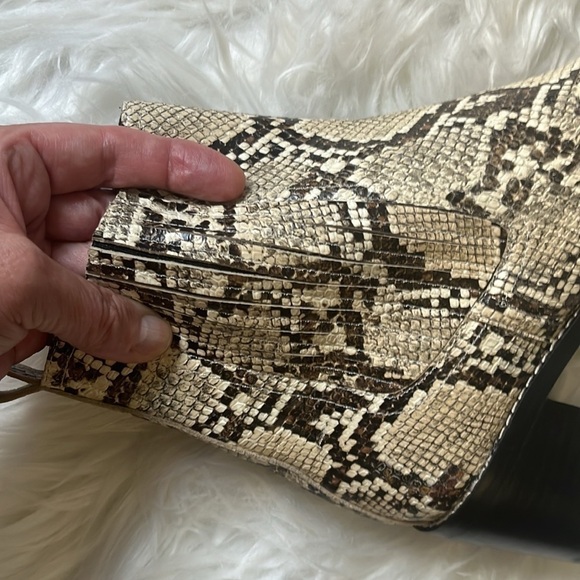 Nordstrom Leather Snakeskin Block Heel Boots Size 8.5 - Picture 8 of 12